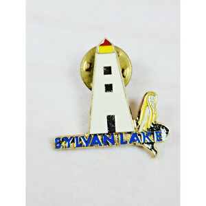 Vintage Sylvan Lake Light House & Mermaid Lapel Pin